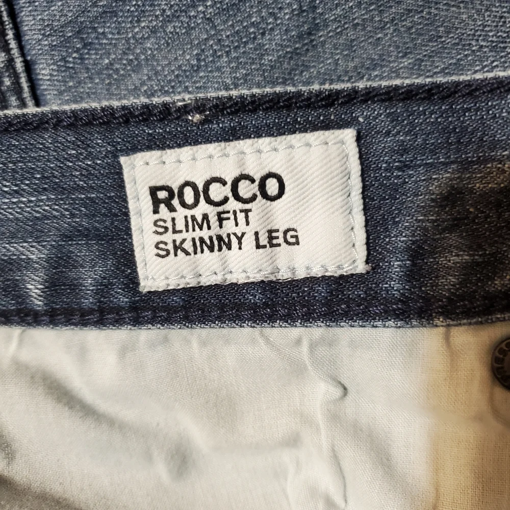 Express Rocco Slim Fit Skinny Leg Jeans Dark BlueWash MenSz33x30(actl.sz36x28.5)